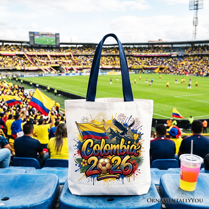 Colombia 2026 Soccer Cup Global Championship Tote Bag, Fans Football Gift Shopper