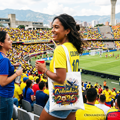 Colombia 2026 Soccer Cup Global Championship Tote Bag, Fans Football Gift Shopper