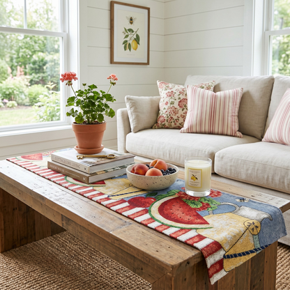 Tache Fruity Drinks Watermelon Lemonade Woven Tapestry Table Runners (13082TR)