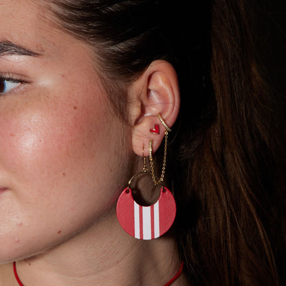 Red Crimson Sweetheart Stud Earrings