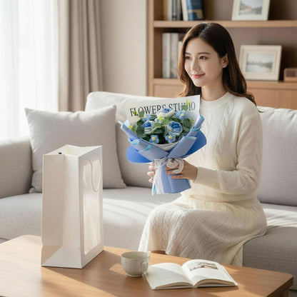 Crochet Rose Bouquet with Light Valentine’s Day Gift for Her