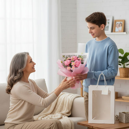 Crochet Rose Bouquet with Light Valentine’s Day Gift for Her