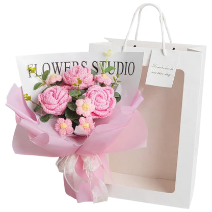 Crochet Rose Bouquet with Light Valentine’s Day Gift for Her