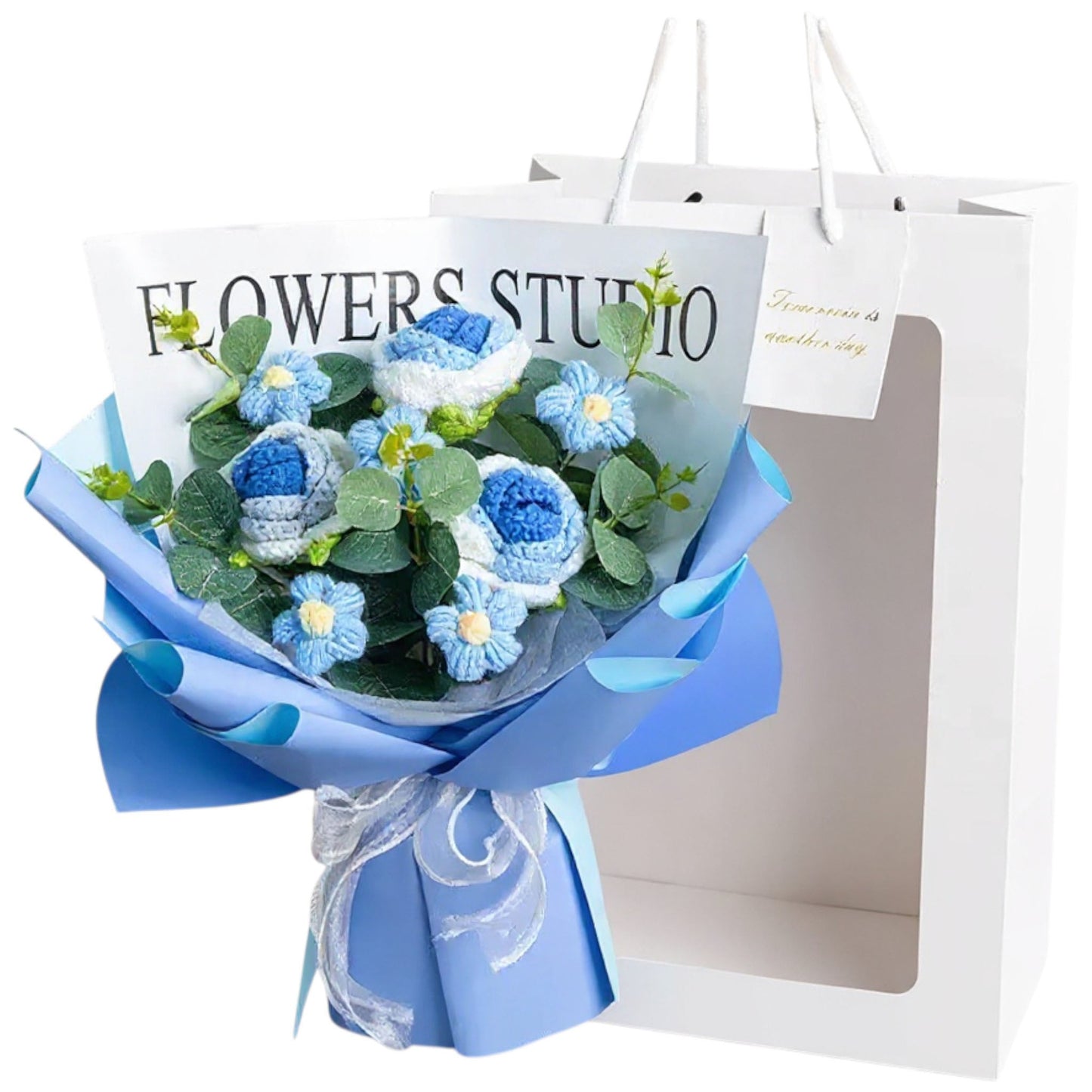 Crochet Rose Bouquet with Light Valentine’s Day Gift for Her