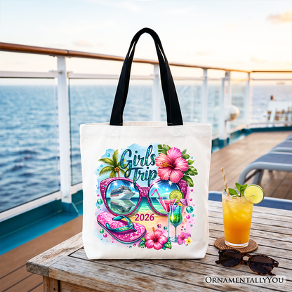 Cruise Girls Trip 2026 Tote Bag, Vacation Tropical Gift Shopper