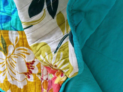 Tache 2 Piece Cotton Colorful Flower Power Party Patchwork Cushion Cover (FloralPatchwork-CC)
