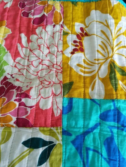 Tache 2 Piece Cotton Colorful Flower Power Party Patchwork Cushion Cover (FloralPatchwork-CC)