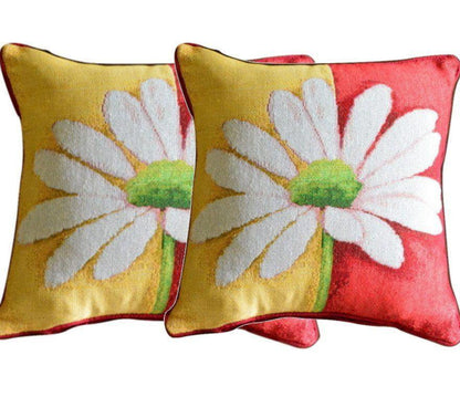 Tache Floral Loves Me Not Daisy Tapestry Throw Pillow Cover (9046)
