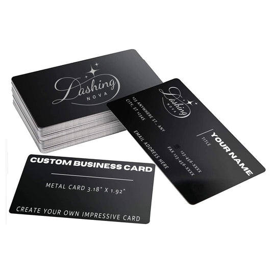 Custom Metal Business Cards, Personalized Engraved Aluminum Black Business Cards