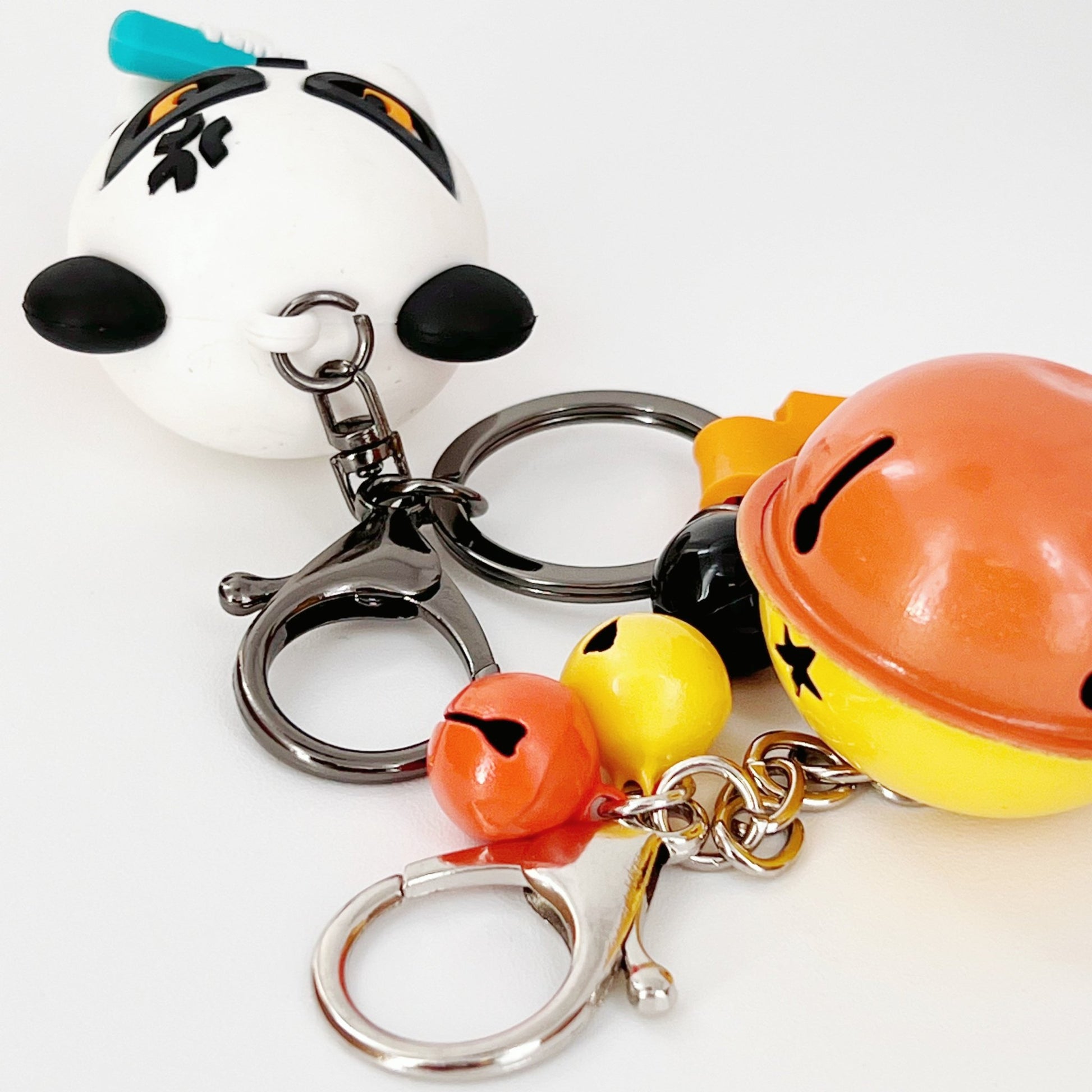 Cute Angry Panda Keychain Pendant Keyring for Women Men Kids