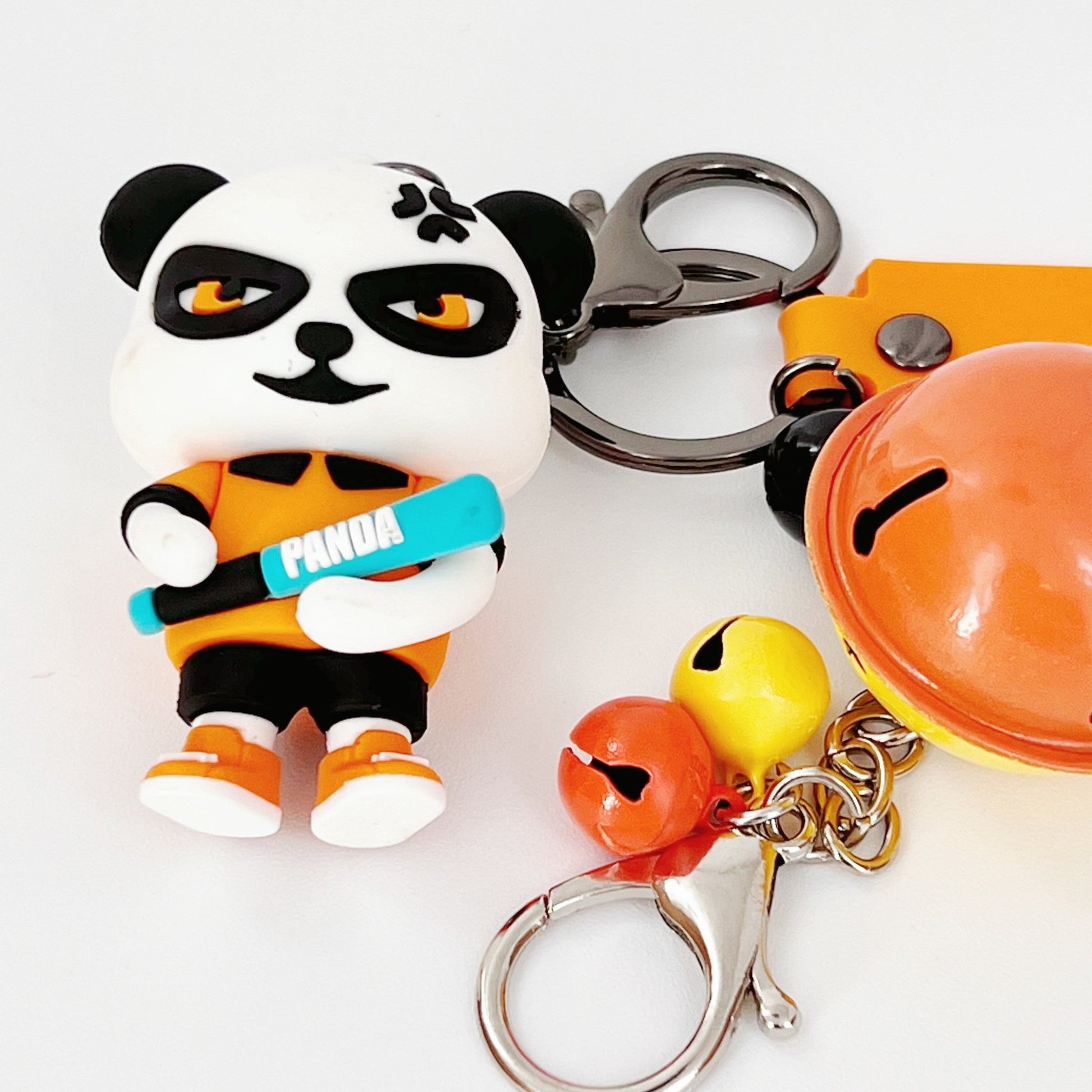 Cute Angry Panda Keychain Pendant Keyring for Women Men Kids