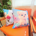 Cute Puppy Square Throw Pillows Animal Dog Lover for Living Room Bed Sofa Crushions