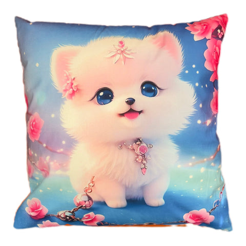 Cute Puppy Square Throw Pillows Animal Dog Lover for Living Room Bed Sofa Crushions