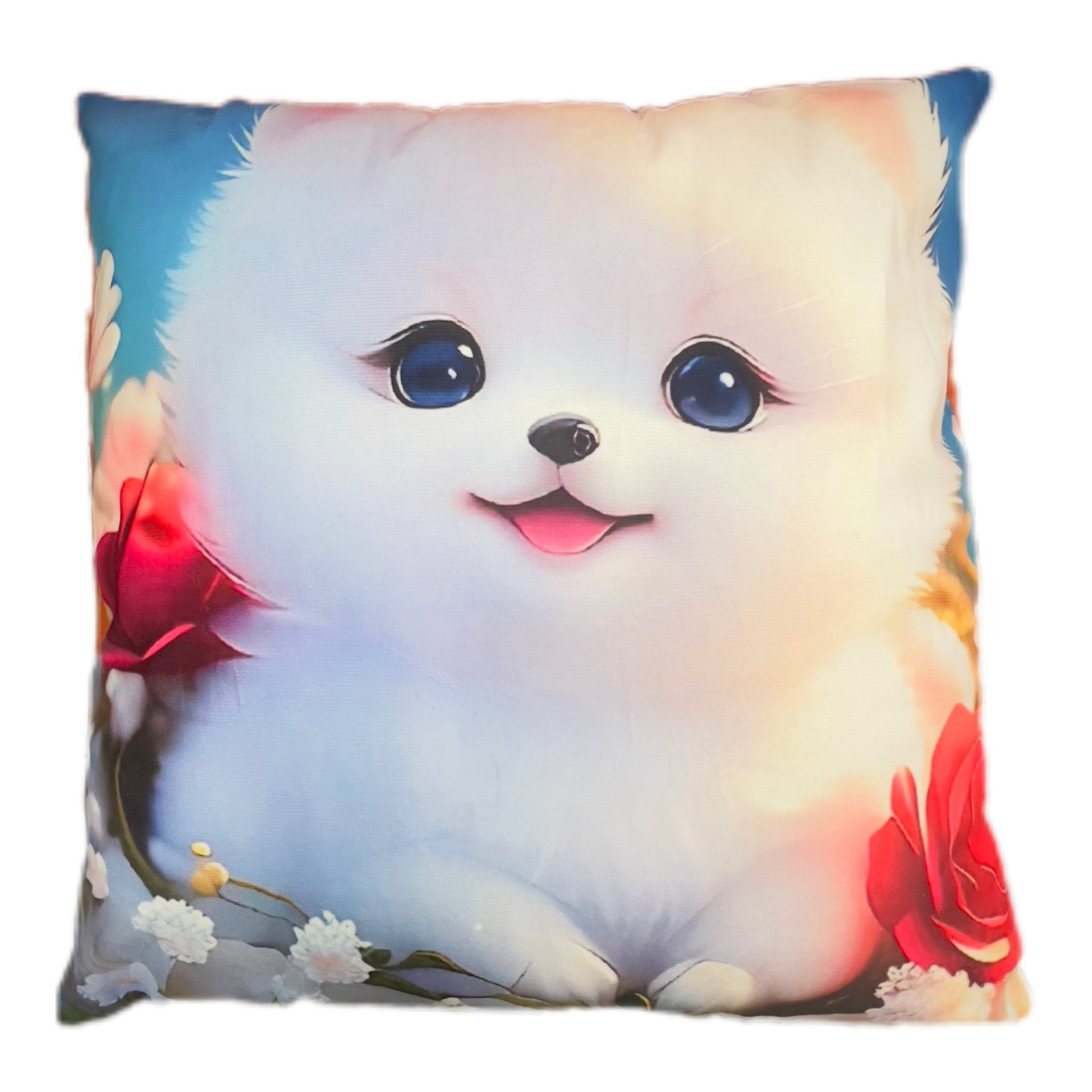 Cute Puppy Square Throw Pillows Animal Dog Lover for Living Room Bed Sofa Crushions