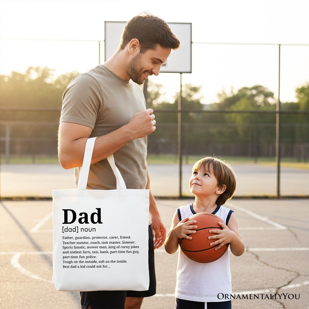 Dad Definition Canvas Tote Bag, Funny Fathers Day Gift Shopper