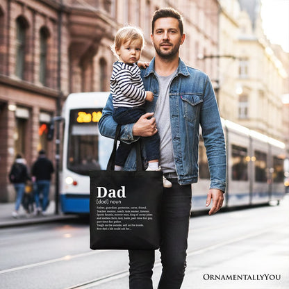 Dad Definition Canvas Tote Bag, Funny Fathers Day Gift Shopper