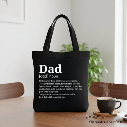 Dad Definition Canvas Tote Bag, Funny Fathers Day Gift Shopper
