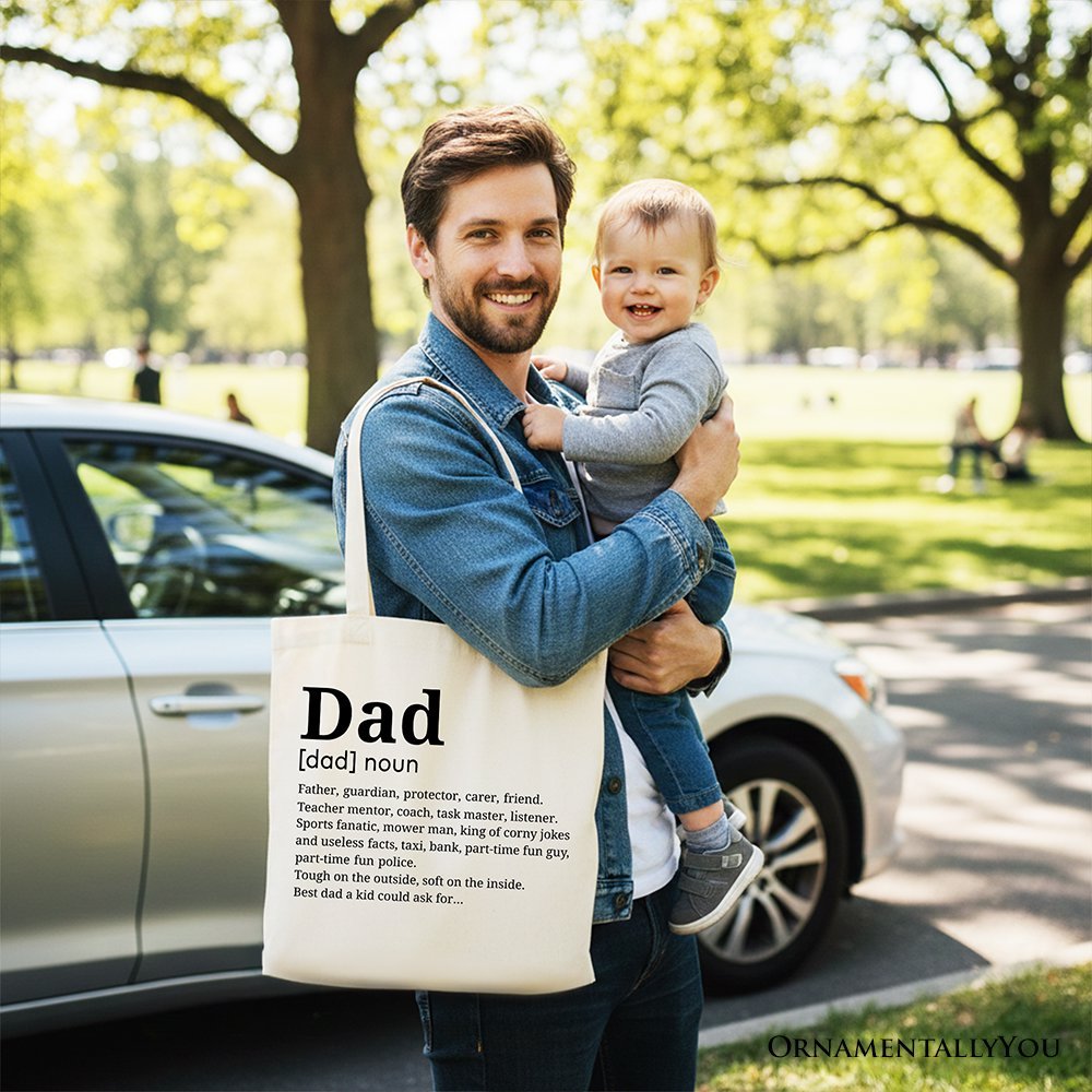 Dad Definition Canvas Tote Bag, Funny Fathers Day Gift Shopper