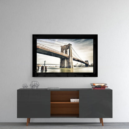 Twin Bridges Muted Skyline Glass Wall Art