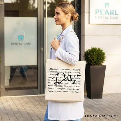 Dentist Definition Canvas Tote Bag, Dental Appreciation Words Gift Shopper
