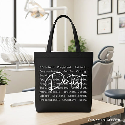 Dentist Definition Canvas Tote Bag, Dental Appreciation Words Gift Shopper