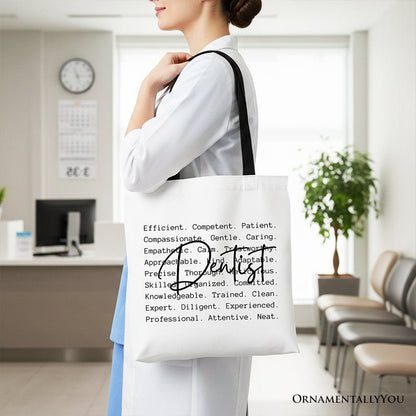 Dentist Definition Canvas Tote Bag, Dental Appreciation Words Gift Shopper