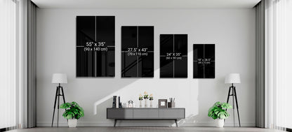 White Blossoms on Deep Blue Glass Wall Art