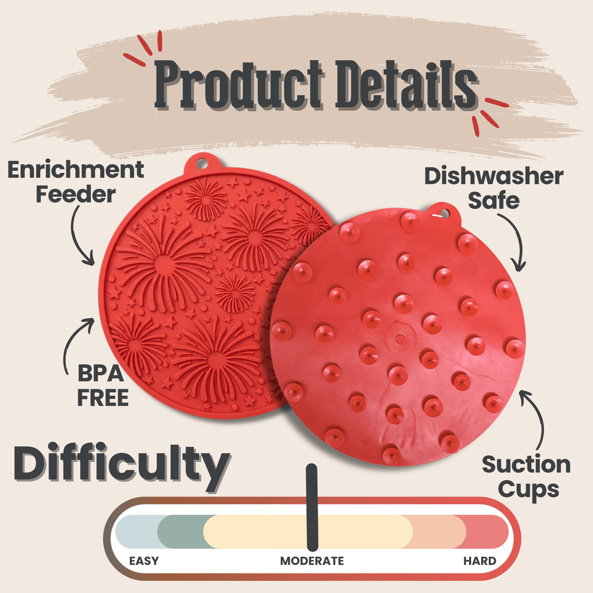Dog Lick Mats with Suction Cups
