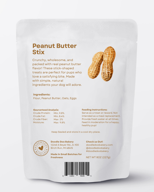 🥜 Homemade Dog Treats - Peanut Butter Stix Treat 1/2lb - Shaketea
