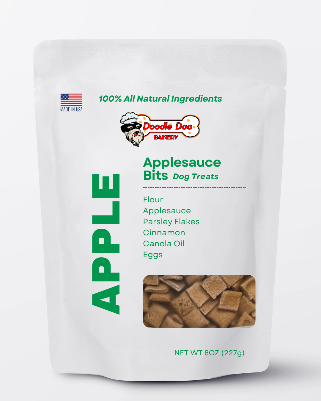 Homemade Dog Treats -🍏 Apple Bits Dog Biscuits 1/2 lb.
