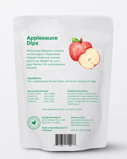 Homemade Applesauce Yogurt-Dipped Dog Treats – 1/2 lb