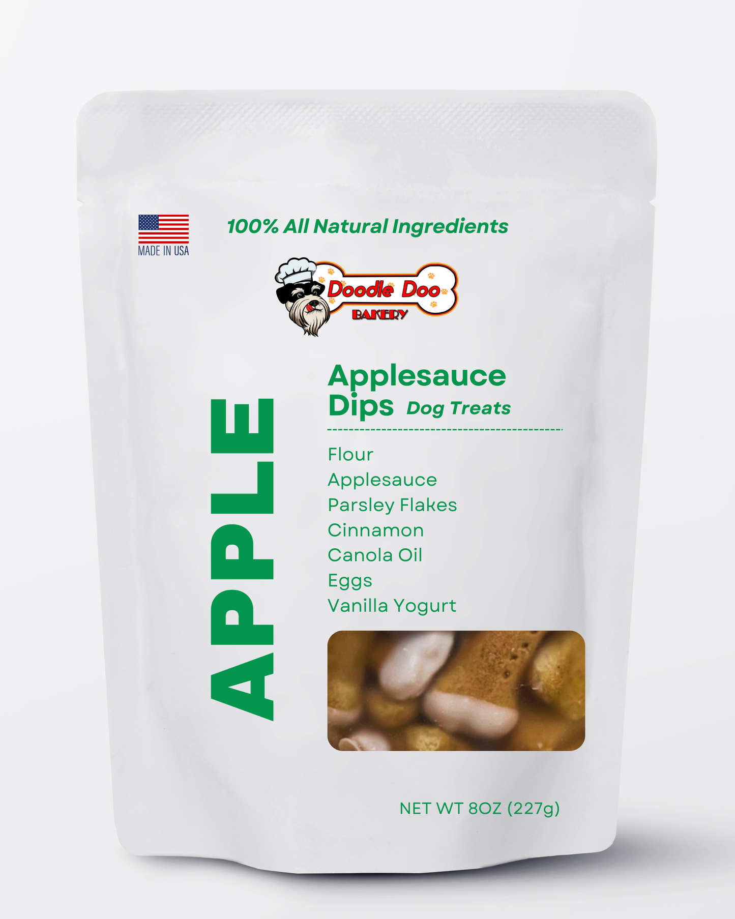 Homemade Applesauce Yogurt-Dipped Dog Treats – 1/2 lb