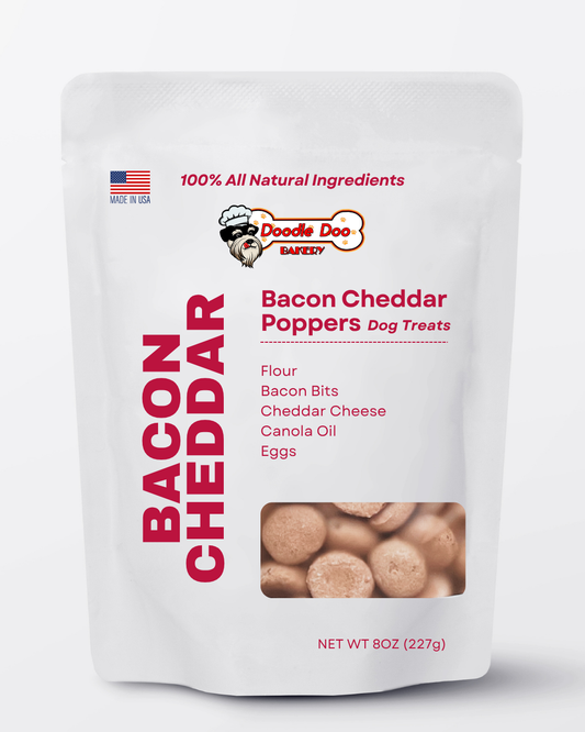 🥓 Homemade Dog Treats -  Bacon Cheddar Poppers Treat 1/2lb - Shaketea