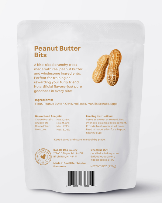 Homemade Dog Treats - 🥜 Peanut Butter Bits Dog Biscuits 1/2lb - Shaketea