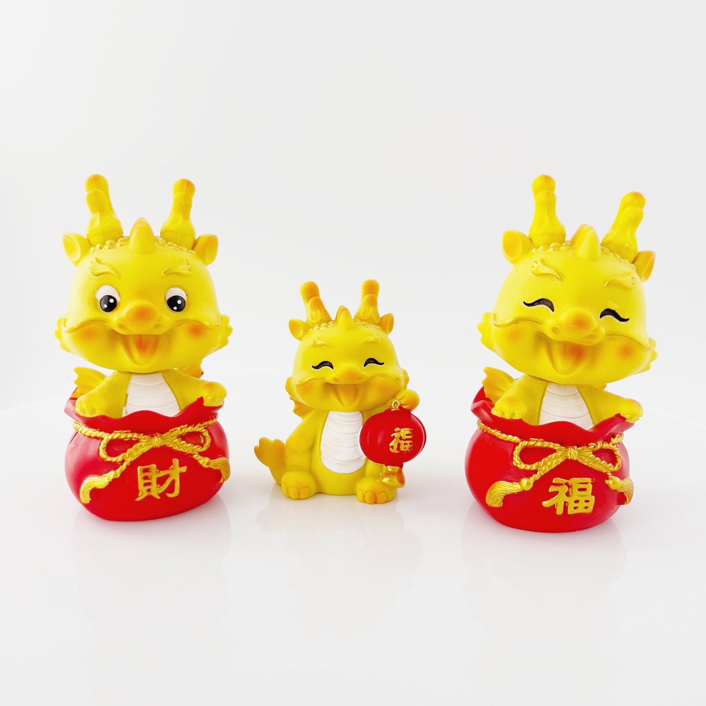 Dragon Figures Bobble Head Wealth Fortune Home Desk Decoration