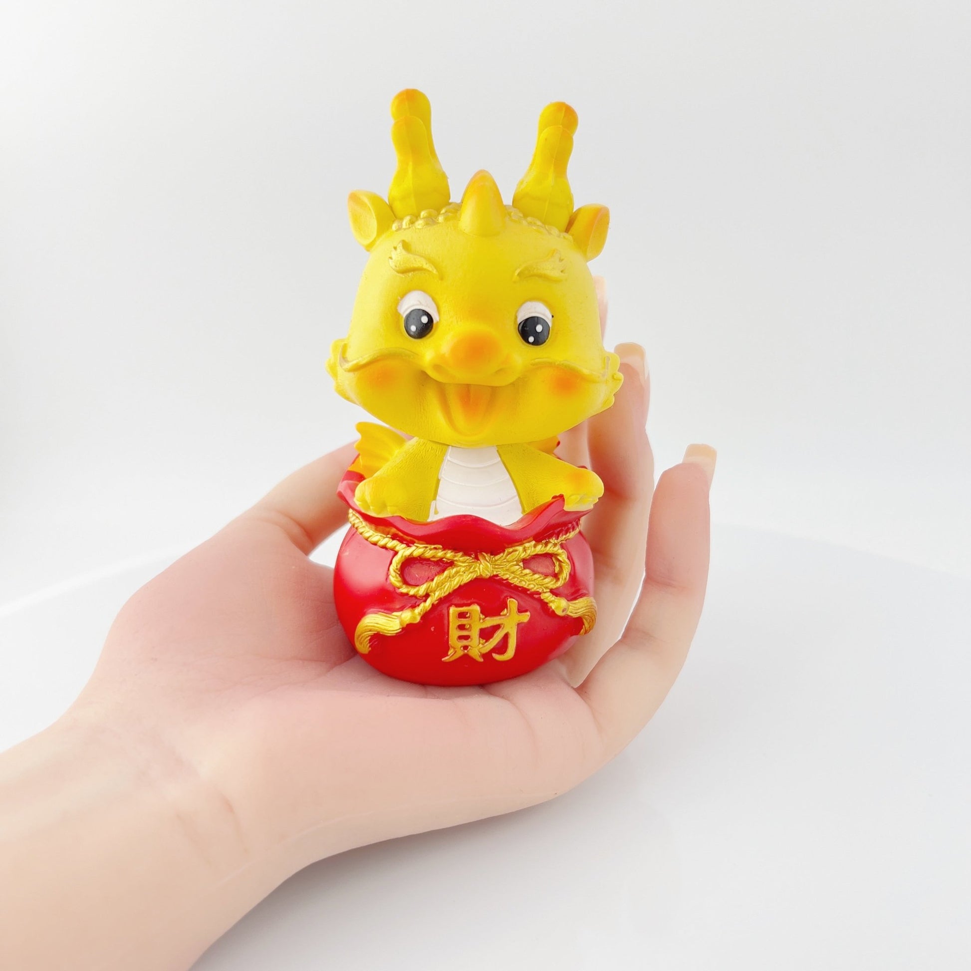 Dragon Figures Bobble Head Wealth Fortune Home Desk Decoration