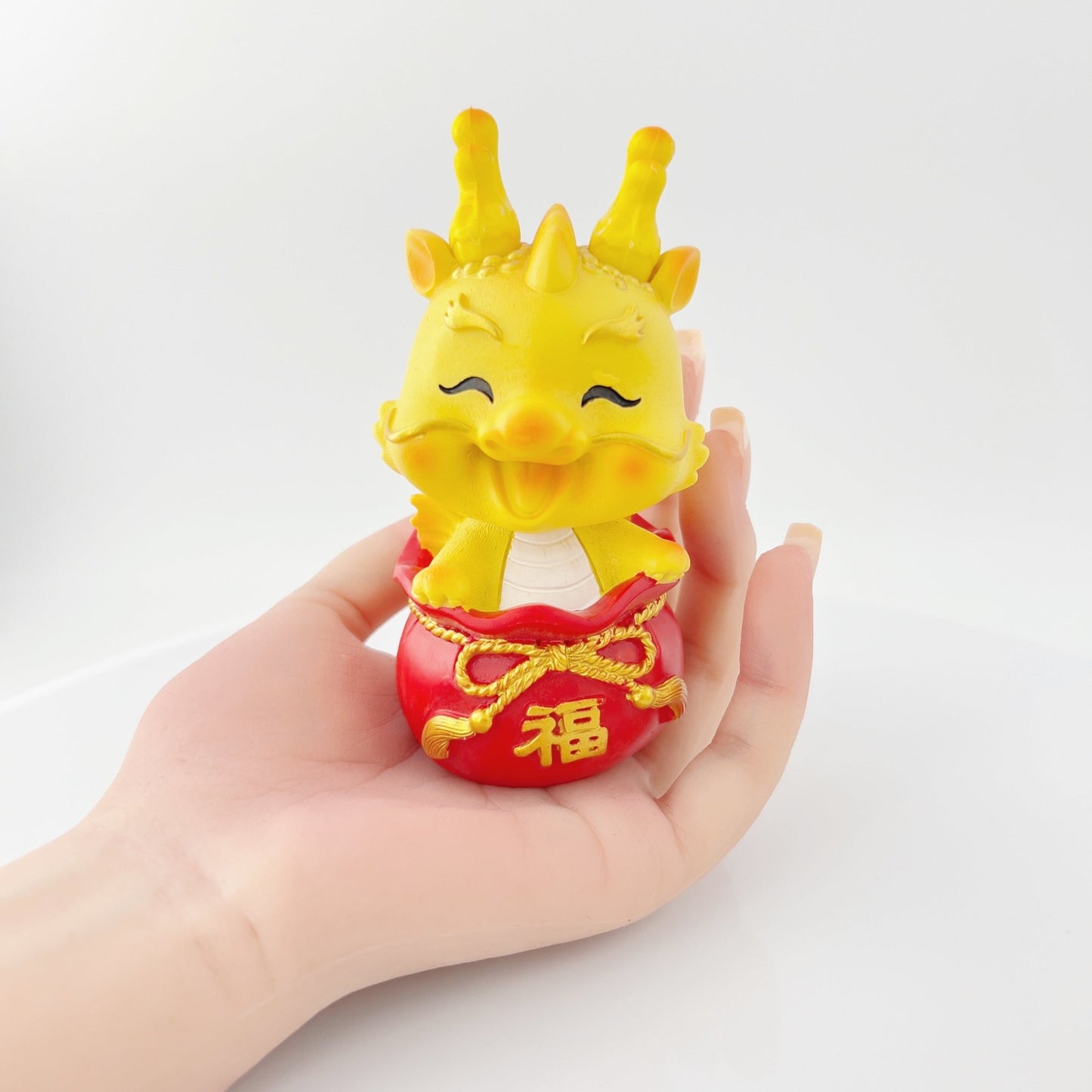 Dragon Figures Bobble Head Wealth Fortune Home Desk Decoration