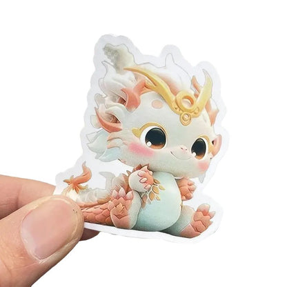 Dragon Stickers - 60 pcs Waterproof Non Fading Cute Cartoon Mythical Dragon Decor