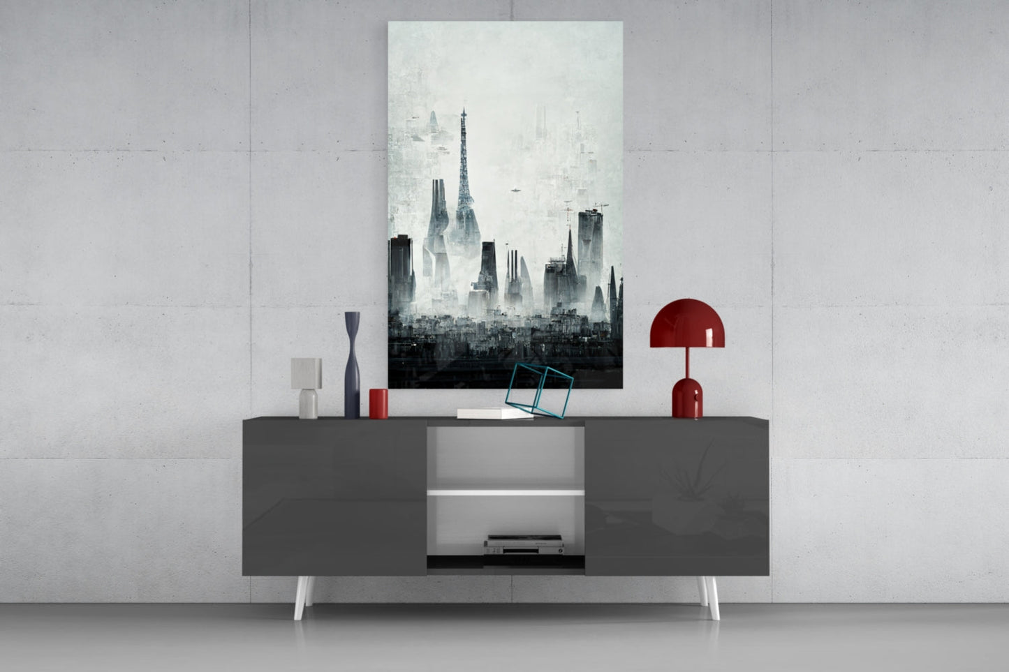 Old City Silhouette Glass Art  || Designer Collection