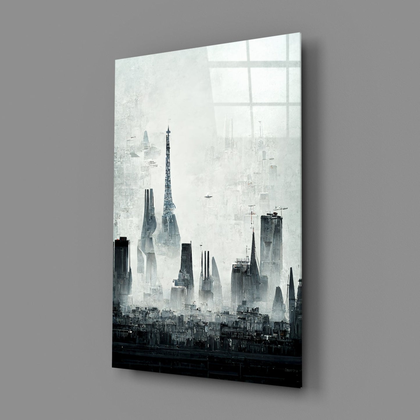 Old City Silhouette Glass Art  || Designer Collection