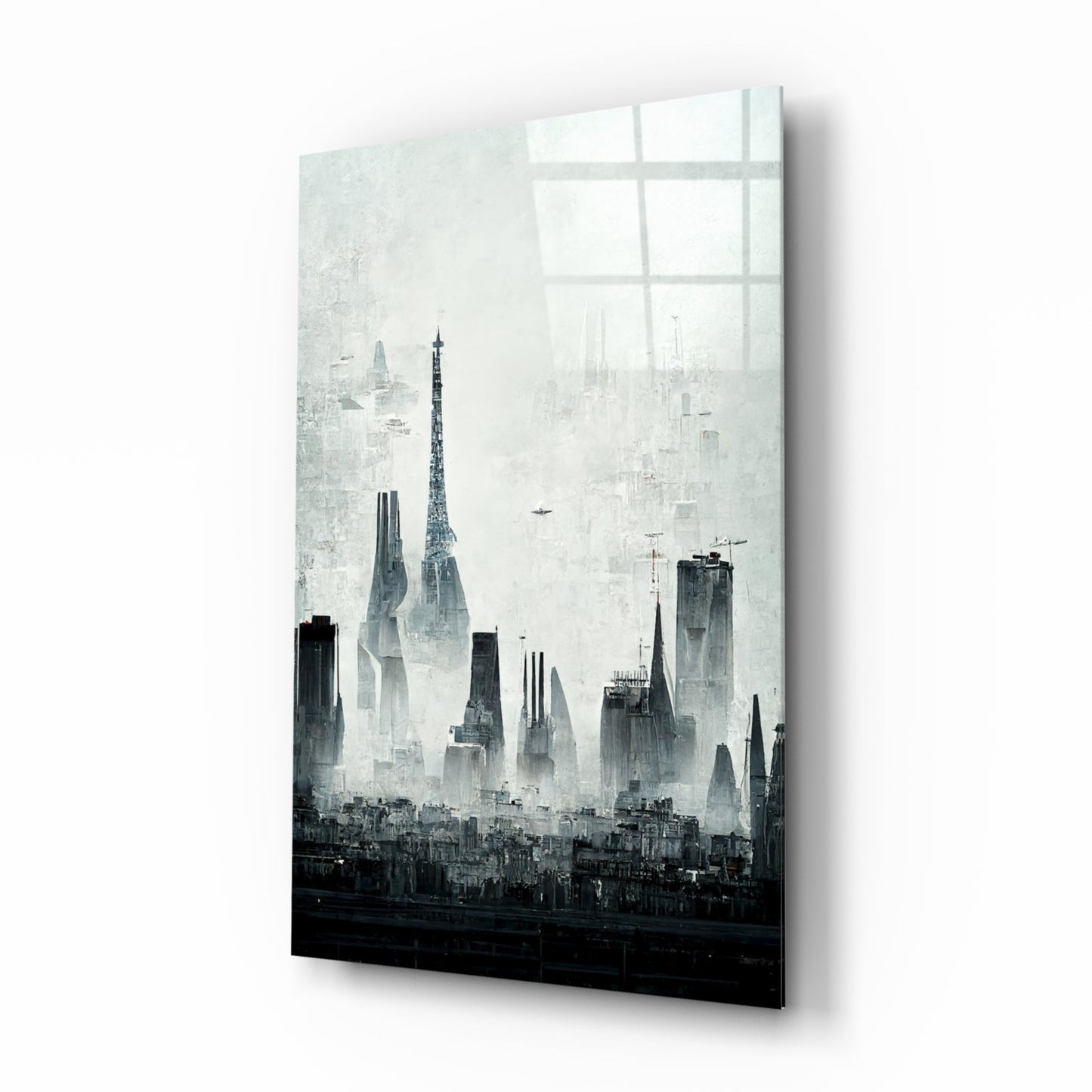 Old City Silhouette Glass Art  || Designer Collection
