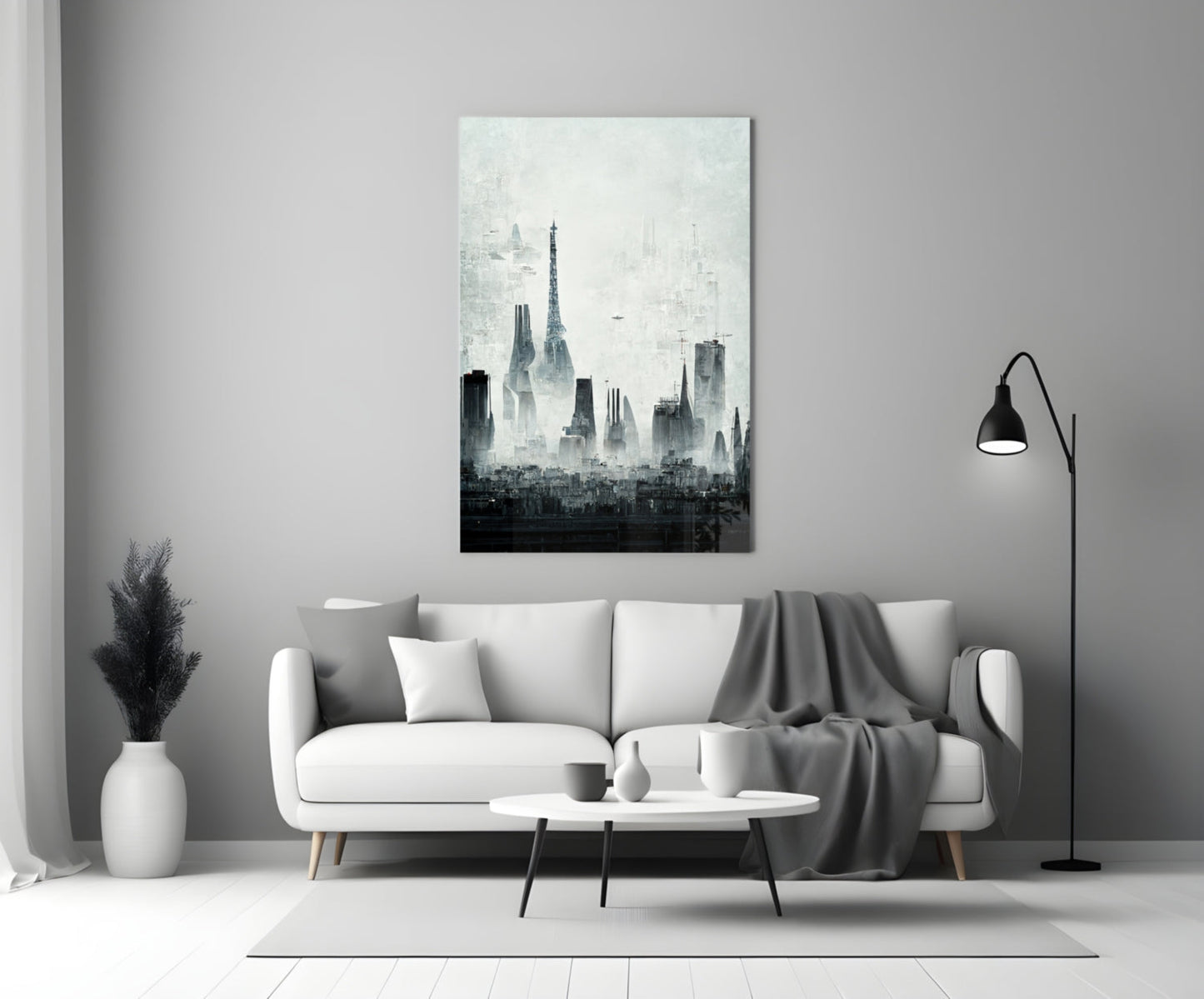 Old City Silhouette Glass Art  || Designer Collection