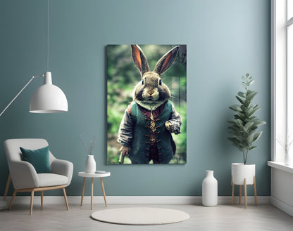 The Rabbit Glass Wall Art || Designer Collection