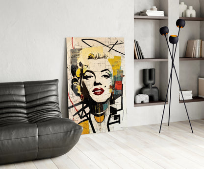Cracked Wall Blonde Icon Glass Wall Art