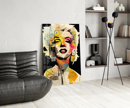 Collage Blonde Icon Pop Glass Wall Art