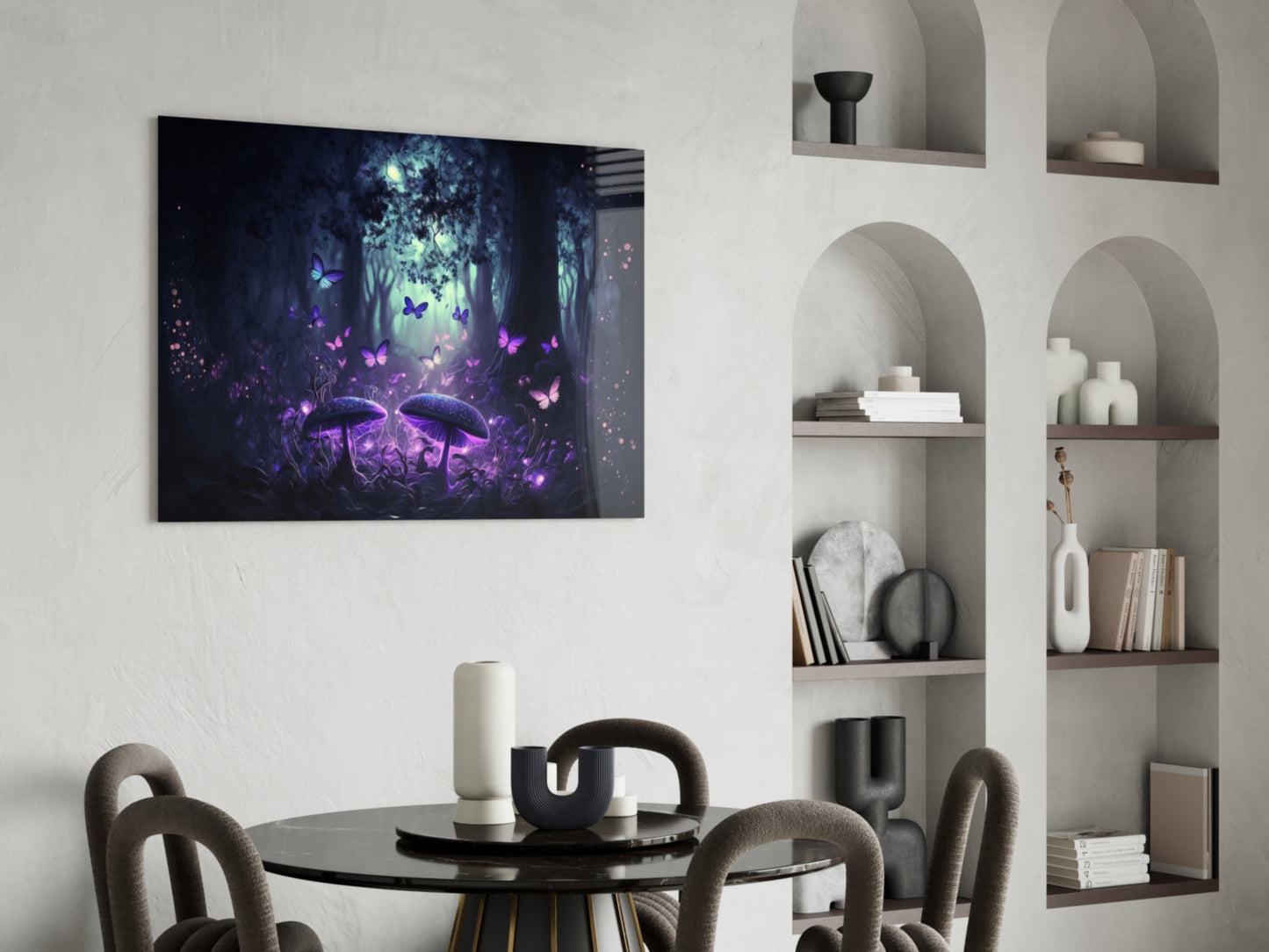 Mushrooms' Love Glass Wall Art  || Designer Collection
