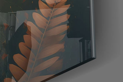Leaf Crown Tribal Woman with Bird Glass Wall Art