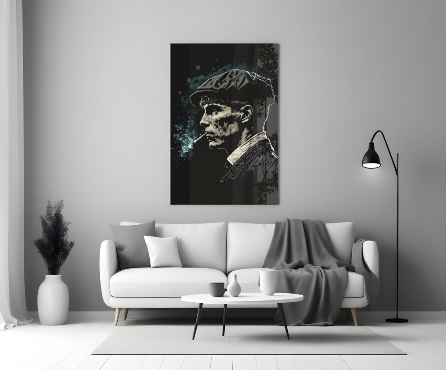 Newsboy Cap Gangster Glass Wall Art  || Designer Collection