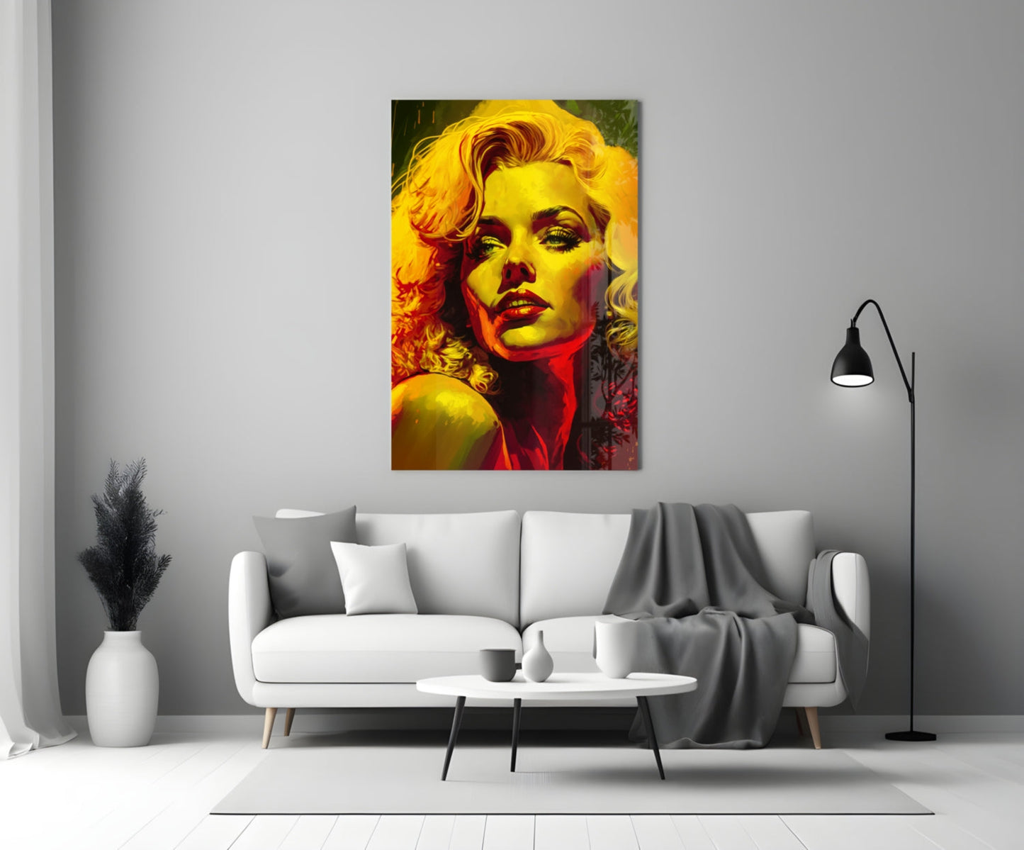 Golden Yellow Blonde Diva Glass Wall Art