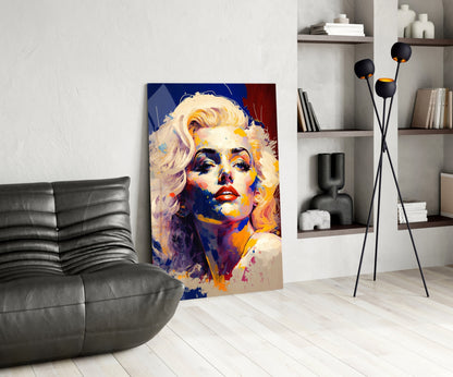 Blue Palette Blonde Icon Glass Wall Art